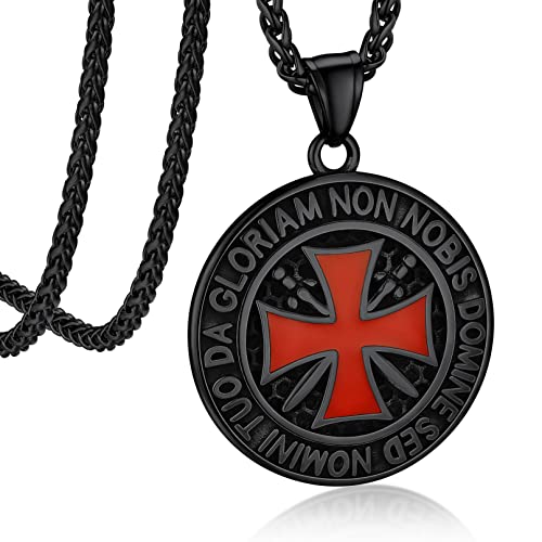 Bandmax Colar de cavalheiro templário, pendente armadura de Deus/cruz batata amuleto para homens mulheres