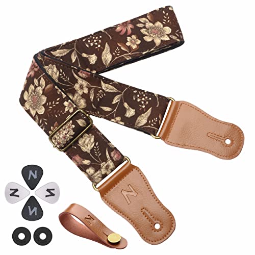 Nefelibata Japanischer bedruckter Gitarrengurt, E# - Flor de romã