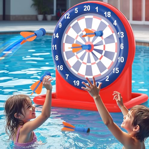 LUVTOY Jogos de piscina para crianças para adultos - brinquedos piscina praia - jogos de água para crianças exterior - piscina insuflável - cesta flutuante piscina piscina - tapetes insufláveis