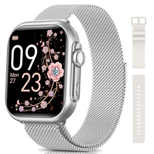 Sanorum Relógio inteligente mulher com 1000 mAh bateria, autonomia 100 dias 5 ATM Smartwatch mulher com função feminina/sonho/pulsómetro/calorias/pedómetro 120 modos desportivos Android iOS presente