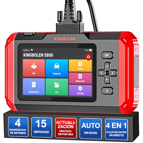 KINGBOLEN Diagnóstico carro multimarca de 4 sistemas (ABS/SRS/ECM/Tcm), máquina de diagnóstico 800 carro com 15 funções especiais para sempre, Obd2 diagnóstico carro, Auto VIN