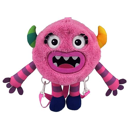 CYPBRANDS Momonsters, mochila de peluche de 35 cm, produto oficial Momonsters, personagem Haha, cor rosa (CyP Brands), padrão (MC-101-MM), ROSA, Casual