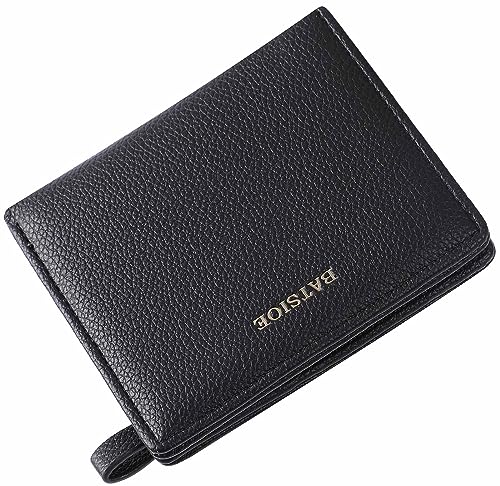 RRANCharltu Porta-moedas mulher pequena carteira de couro para mulher com bolso de fecho de correr para moedas carteira mulher curta, Zz Preto, Clássico