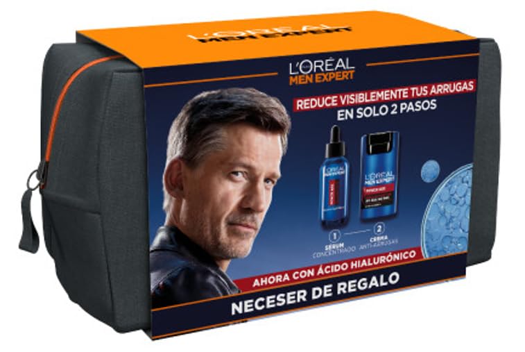 L'Oreal Paris Men Expert Pacote de rotina anti-idade POWER AGE ácido hialurónico para homem com soro concentrado creme anti-rugas