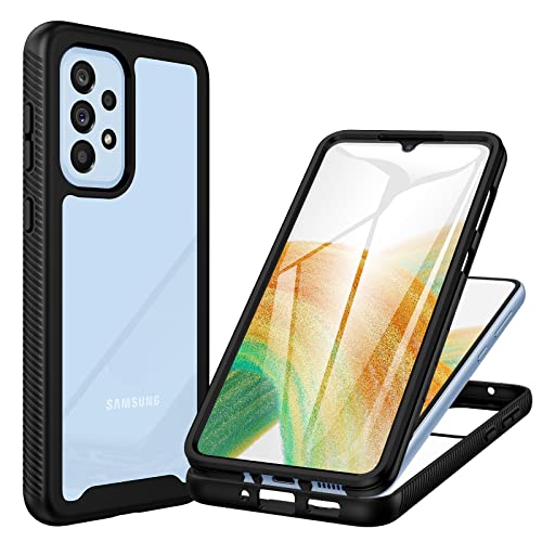 CENHUFO Capa para Samsung A33 5G, proteção de ecrã integrado, dupla face capa transparente anti-amarelecimento capa para Samsung Galaxy A33 5G, preto