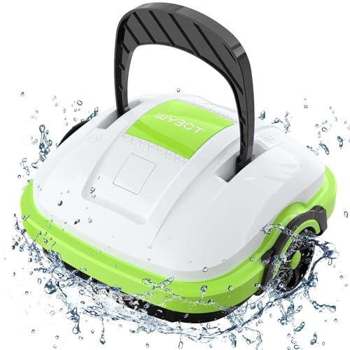 Robot Limpeza de fundos de piscina elétrica sem cabo para aspirador piscinas de até 50 m², filtração dupla e estacionamento automático, robô limpa-fundos piscina com motores de dupla tração