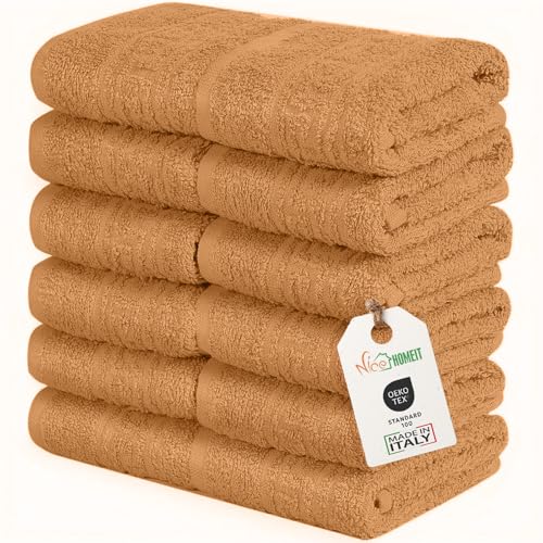 nice homeit Conjunto de 12 toalhas de mão de 30 x 30 cm, mini toalhas de rosto e convidados, 100% algodão, fiado em anel, para mãos, bebés, maquilhagem, cozinha, casa e viagens, leves, macias