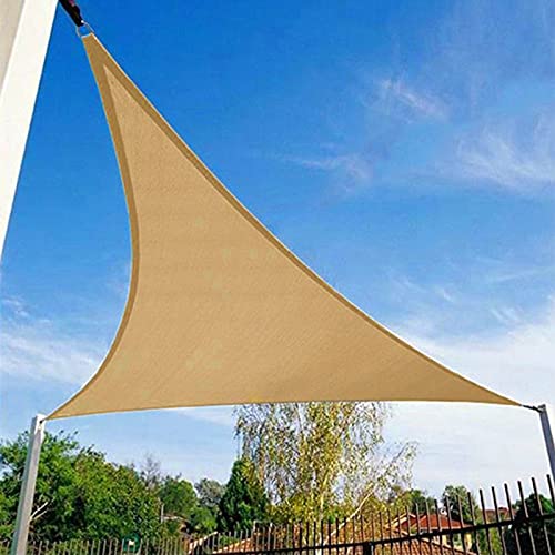 HAIKUS Toldo, vela triangular 5 x 5 x 7,1 m, vela de sombra, retangular, PES, impermeável e resistente a 95% raios UV, para exteriores, pátio, jardim, terraço (areia)