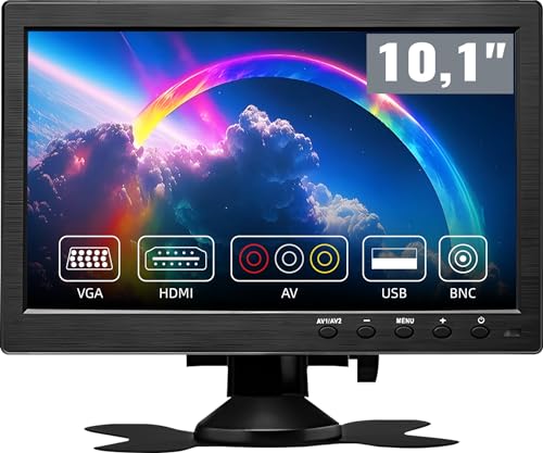 CAMECHO 10,1 polegadas monitor portátil fagor HD 1024 * 600 RGB16:9 fagor com VGA/BNC/USB/HDMI/AV porta de entrada para sistemas de segurança, PC