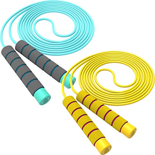 Svkiyang Comba de saltar para crianças 3 peças para, corda para saltar suave e corda ajustável livre, Jump Rope menina rápida desporto em casa jogos ao ar livre, cComba de salto 8,5 pés