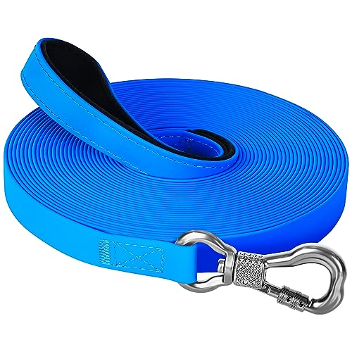 X XBEN Trela de treino para cão 3 M 5 M 8 M 10 M 12 M 15 M 20 M 25 M 30 M, trela impermeável para cão com gancho bloqueável, trela grande para nadar, passear e acampar, robusta e resistente, laranja