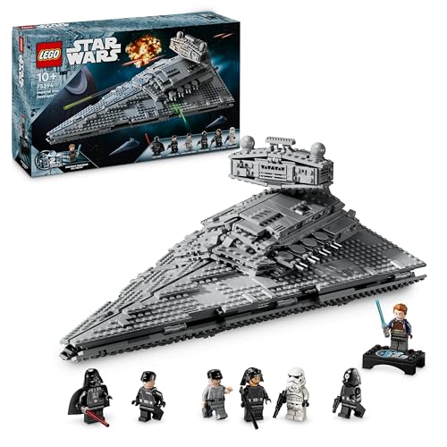 LEGO Star Wars 75394 Destruidor estelar imperial - brinquedo de construção de navio com interior detalhado - 7 minifiguras de Darth Vader - presente para crianças de 10 anos fãs de uma nova esperança