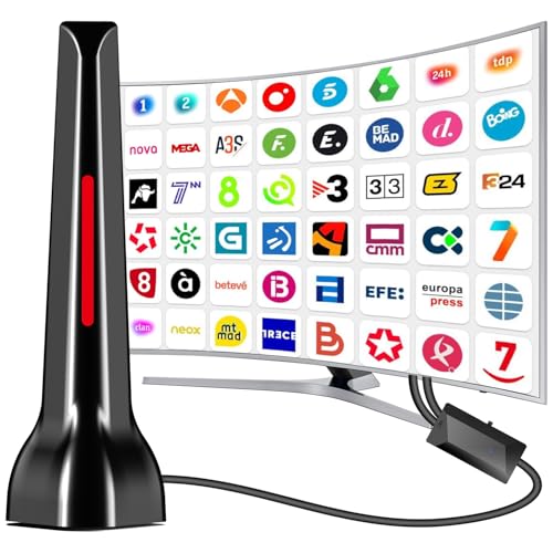 Antena de TV interior potente, antena de televisão portátil digital inteligente de alta definição para interiores, suporta canal 4K 1080p canal local