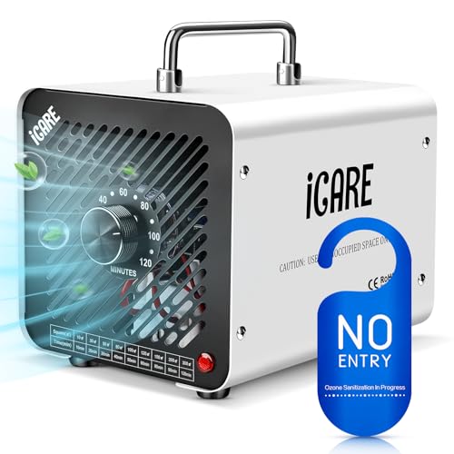 Gerador de ozono casa 30000 mg/h, profissional máquina de ozônio, purificador de ar com temporizador, dispositivo de ozono O3 portátil para garagens, casa, carro branco