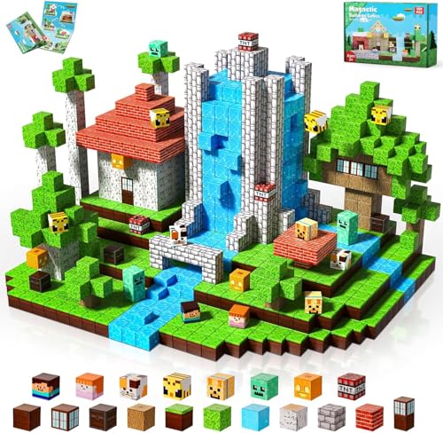 ToyUnited, 150 blocos de construção magnéticos, cubos magnéticos empilháveis, brinquedos sensoriais STEM e Montessori para crianças pequenas de 3 a 12 anos