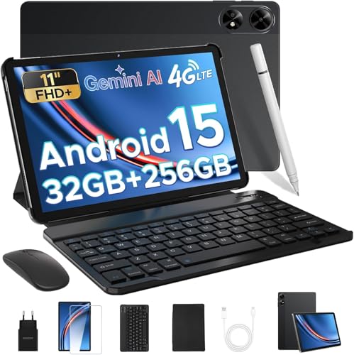 DOOGEE Tab G6+ VIP 2025 Android 15 Gemini AI Tablet de 11 polegadas FHD+, 4G SIM tablet com teclado e lapize, 32 GB RAM 256 GB ROM/2 TB, 8000 mAh, Octa-Core T7280/4G LTE/WW idevine L11 /BT5.0/GPS/OTG