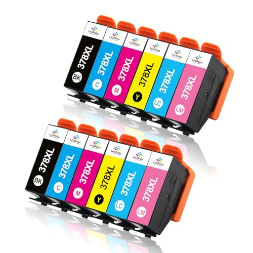 LeciRoba Cartucho de tinta 378XL para impressoras Epson 378 378xl para Epson Expression Photo XP-8000, XP-8005, XP-8500, XP-8505, XP-8600, XP-8605, XP-8606, XP-8700, XP-870, XP-870, XP-870, XP-870,