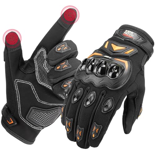 KEMIMOTO Luvas de verão para motociclo, resistentes ao impacto, desportivas protetoras e respiráveis para homem e mulher, palma antiderrapante, com ecrã tátil, motocicletas, escalada e caça