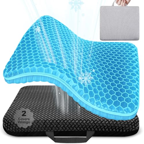 Almofada de assento de gel para sentar durante muito tempo, almofada de gel para cadeira de rodas, almofada de cadeira macia, refrescante, mais confortável, almofada de assento de carro respirável