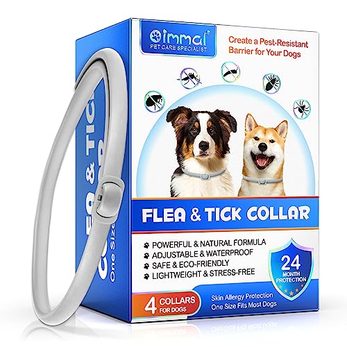 Coleira antiderrapante para cães, coleira ajustável para cães, resistente à água, proteção eficaz durante 24 meses, para cães pequenos, médios e grandes