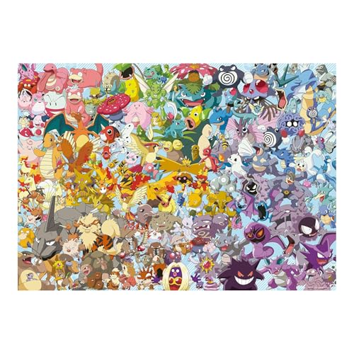 Ravensburger - Pokemon Challenge | Puzzle 1000 peças | quebra-cabeças 70 x 50 cm | Puzzle Pokemon 1000 peças | e crianças + 14 anos