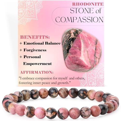 Bivei Pulseira de contas para mulheres 6 mm pedra semipreciosa natural Stretch cristal elástico jóias ioga presentes
