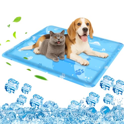 Aisuowa Tapete refrescante para cães e gatos, tapete de gel auto-refrigerante, almofada refrescante não tóxica, cama fria e manta de refrigeração duradoura para animais de estimação