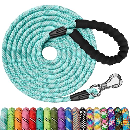 X XBEN Trela de treino para cão, 10 m trela de cão comprida com gancho bloqueável, trela de treino para cães grandes e pequenos, confortável de aperto, trela refletora e resistente