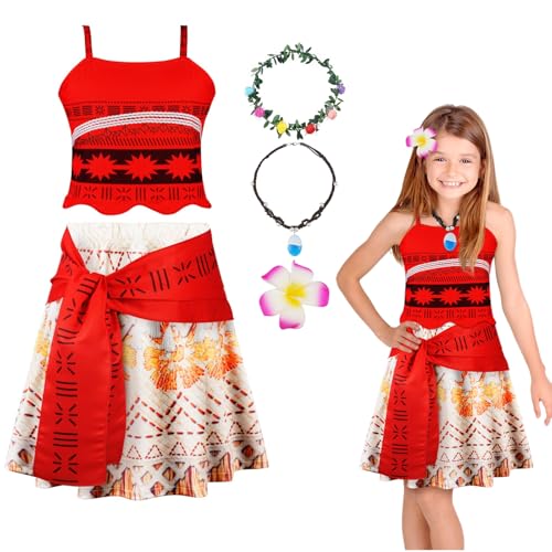 URAQT Traje de noite para menina, vestido de princesa para menina, disfarce de princesa com colar, acessório para menina, disfarce de carnaval para festa de aniversário, roupa de verão