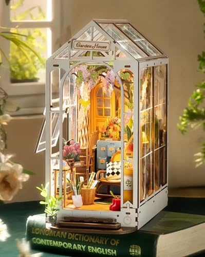 Rolife Kit Book Nook Casa verde-puzzle 3D casacos para adultos para construir ideia de presente para professores, amantes dos livros