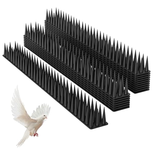 Espetos anti-pombos de plástico, espetos anti-gatos castanhos, fujentador de pombos fugitivo de pássaros, repelente de pombos, gatos pássaros para jardim e varanda (12 unidades * 43 cm Schwarz)