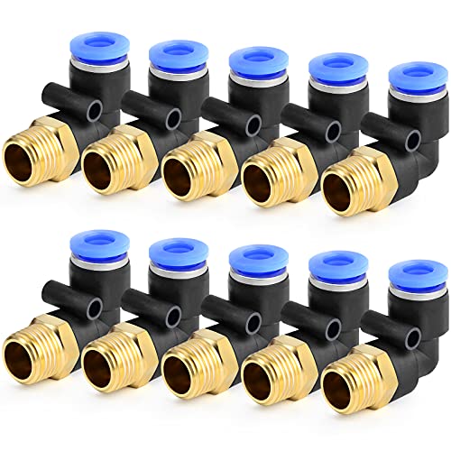 ERGAOBOY 10 peças de tubo de 10 mm OD x 3/8 BSP macho reto de empurrar para conectar pneus acessórios (PL10-03)
