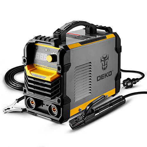 DEKO Soldadora 220 V MMA, 250 A 5,1 KVA suporte de elétrodo para máquina de soldar ARC, pinça de trabalho, cabo adaptador de alimentação de entrada