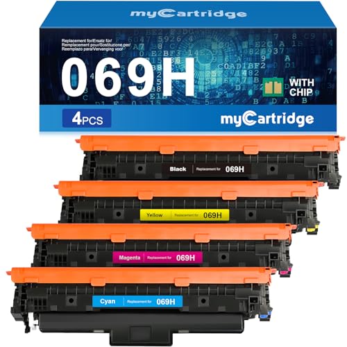 MYCARTRIDGE 069H 069 Tonificador compatível com Canon 069H (com chip) para CRG-069H CRG-069 para Canon i-Sensys MF752Cdw LBP673Cdw MF754Cdw (preto, ciano, magenta, amarelo, 4 unidades)