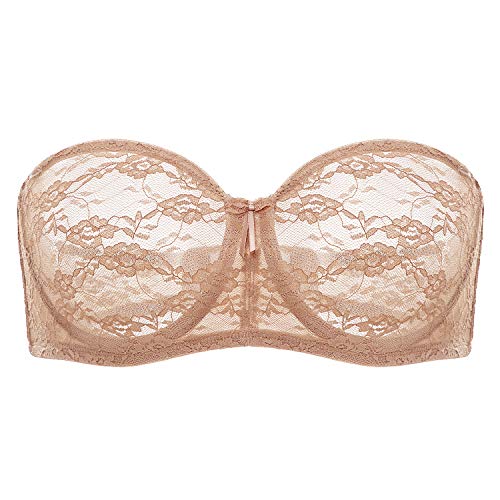 DOBREVA - Sutiã de renda sem alças com aros invisível para mulher