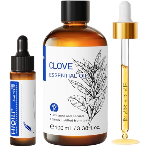 HIQILI 100 ml óleo de cravo para dentes e gengivas, dores dentárias, spray, aromaterapia, 100 % puro natural