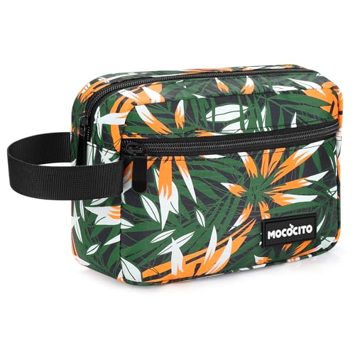 MOCOCITO Neceser homem para viagem, bolsa de higiene homem mulher Makeup Bag impermeável sacos de barbear pequeno precisa maquilhagem para acessórios de toucador, Novo | verde floral, Moderno