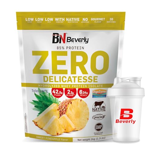 Beverly Hydrolyzed Zero 1 kg Proteína hidrolisada whey a 85% | Com Digezyme e Tolerase | Apta dieta halal, massa muscular e força (pinha)