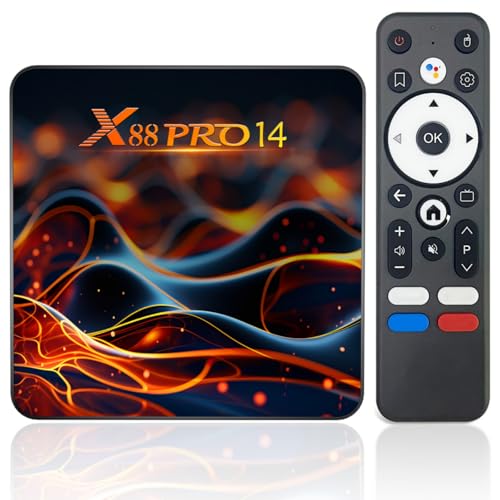 Android 14.0 TV Box, Box TV 2 GB RAM 16 GB ROM RK3518 Quad-Core Cortex-A53, Android Box Support 2.4/5.0 GHz 4K 100 M Ethernet HDMI USB 3.0/2.0