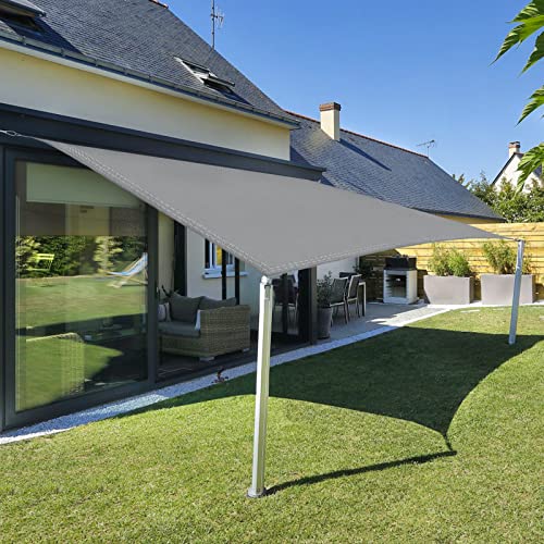 Sunnylaxx 3,5 x 4,5 m, vela de sombra impermeável, retangular, cinzento e terraço, proteção contra raios UV, para exteriores, pérgula, jardim, terraços