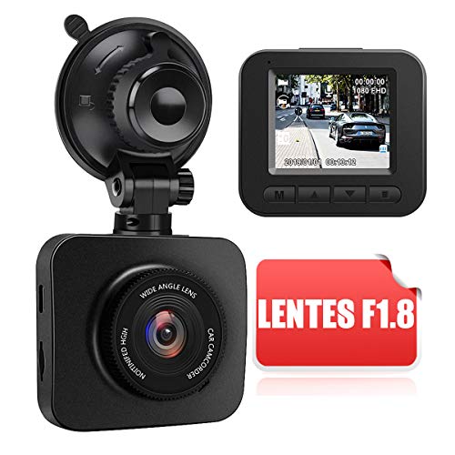 AWESAFE Câmara de carro Dash CAM 170 Ângulo Full HD 1080P com WDR G-Sensor, detecção de movimento, gravação em loop, monitor de estacionamento
