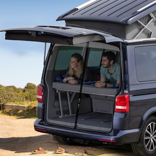 ZATOOTO Cortinas mosquiteira de porta traseira de carro apenas adequadas para VW T5 T6, cortina magnética com três fechos de correr, mosquiteira para acampamento e viagem