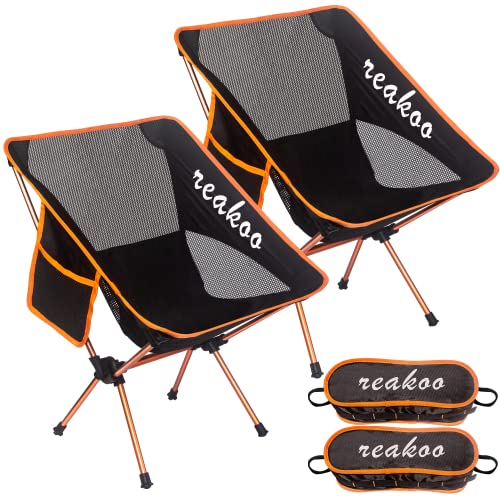 reakoo Cadeira dobrável Camping conjunto de 2, portátil cadeira campismo dobrável leve, com bolsa de transporte para campismo, mochileiros, caminhadas, piquenique