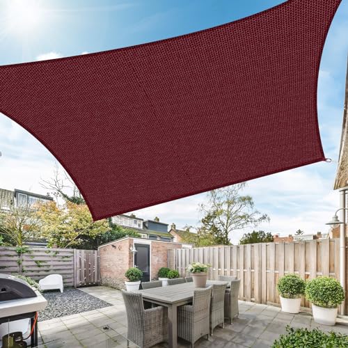 Duerer Toldo vela de sombra retangular, 2 x 3 m, 95% de proteção UV, 185 g/m² densidade para pátio, jardim, pérgula exterior, terraço, cor terracota