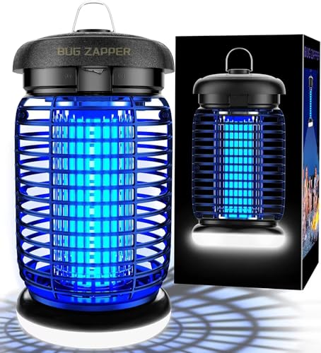 Candeeiro anti-mosquitos 15 W UV 4200 V mata mosquitos elétrico com LED, captura mosquitos anti-insetos alcance eficaz de 80 - 100 m² para interiores e exteriores, IPX4 impermeável