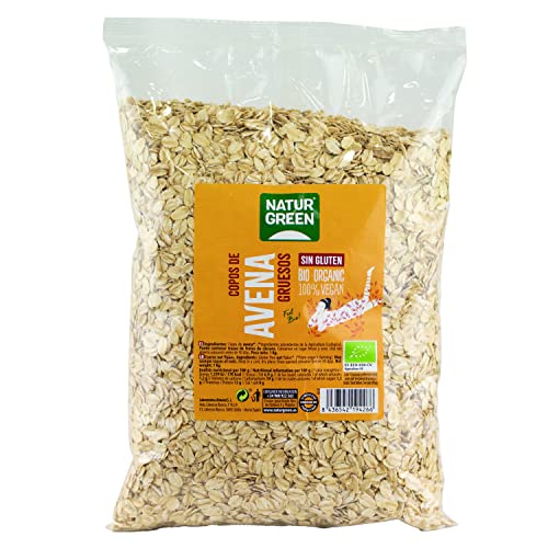 NaturGreen Flocos de aveia grossos sem glúten BIO, sem lactose, produto ecológico, 1 kg