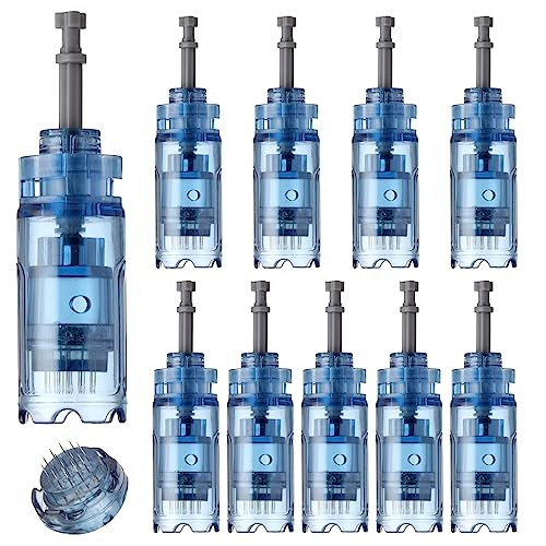 Agulhas Dermapen 18 pontas, microneedling caneta micro agulhas de substituição para dormir caneta elétrica A9, A8S, M8S anti-envelhecimento rugas rejuvenescimento da pele 10 peças/embalagem