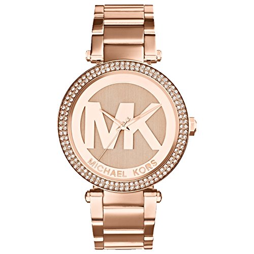 Michael Kors Reloj Parker para Mujer, Movimiento trifásico de Cuarzo con Correa de Acero o Piel