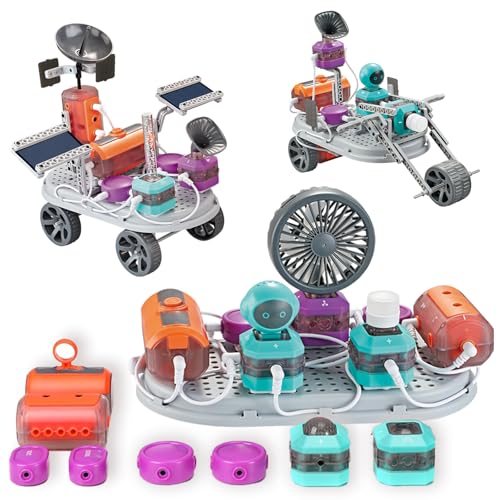 Kit eletrónico Stem para 8 anos, 110 experiências e 201 peças com microfone/infravermelho/sensor de luz, 15 modelos 3D e orientação, conjunto de física e tecnologia educativa