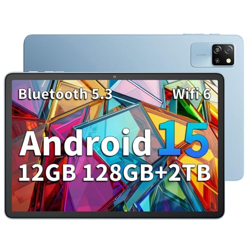 Blackview Tablet Android 15 Tab 60 Wi-Fi de 10 polegadas, tablet PC, 12 GB RAM + 128 GB ROM/2TB TF, WiFi 6 Widevine L1, PC Mode 5100 mAh bateria Tablets Gaming dupla câmara 8 MP / Wi-Fi PS Suite/IPS